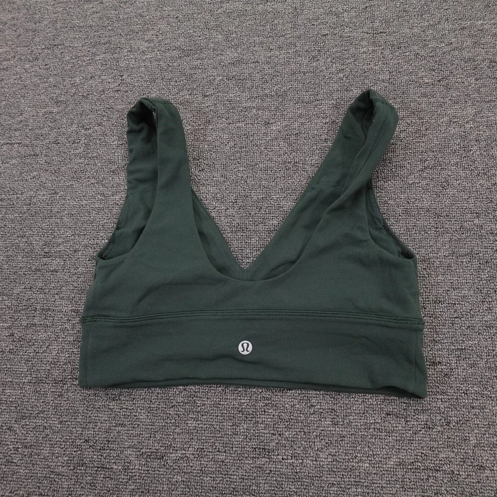 Lululemon Align V-Neck Bra Womens 8 Green Longline V Neck Yoga Athletic